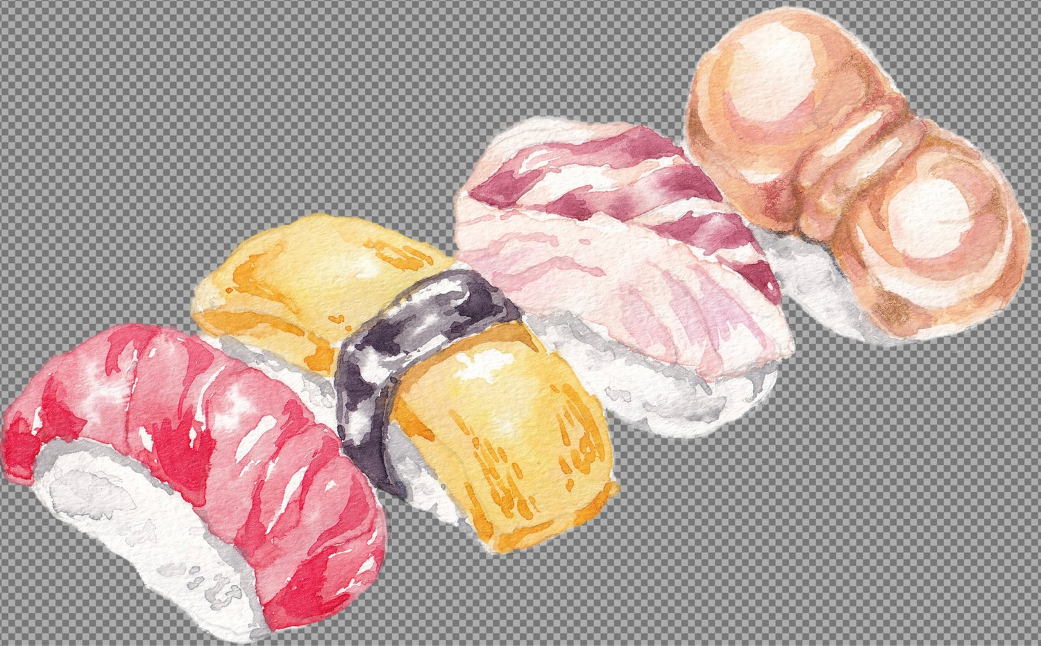 sushi watercolor