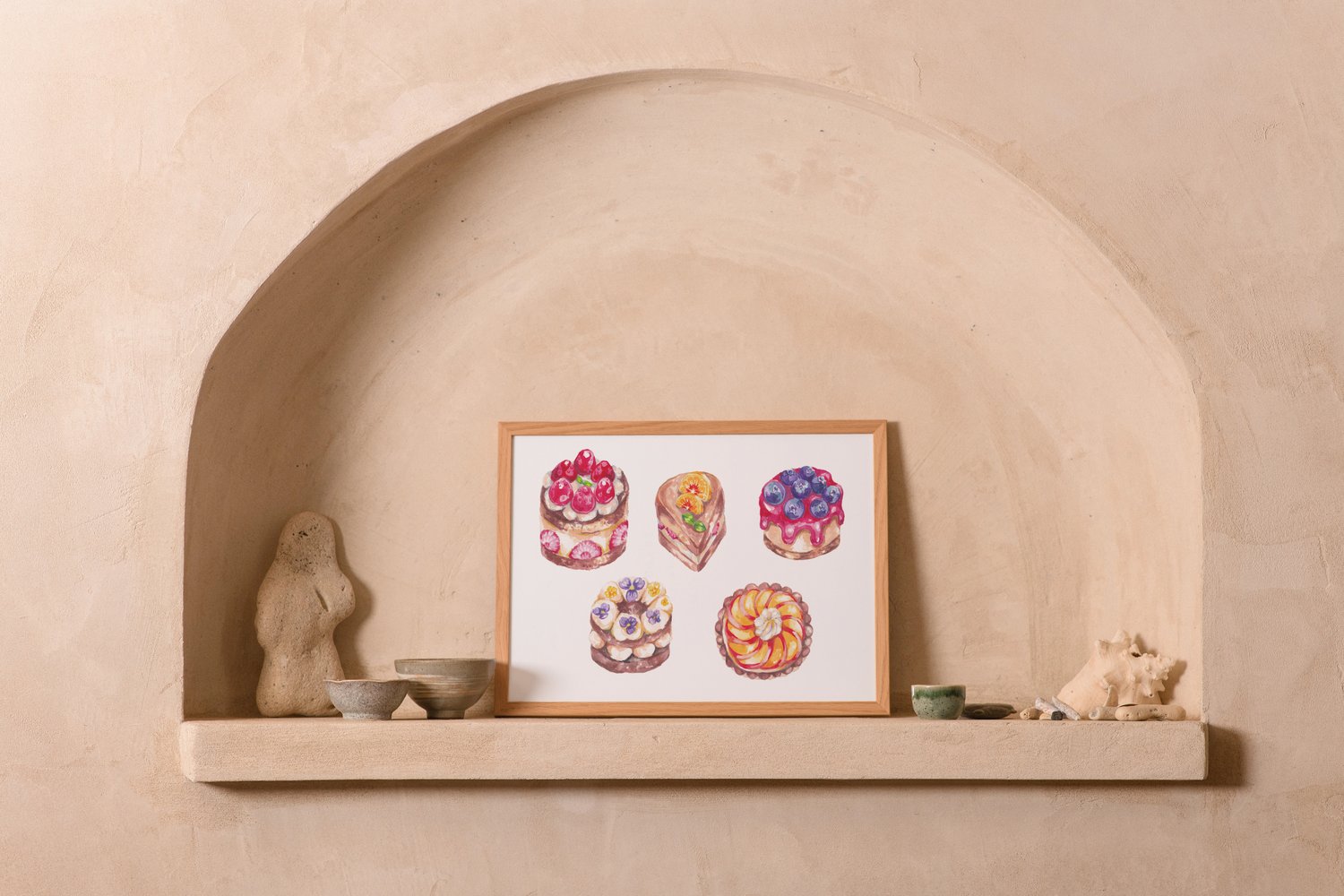 dessert watercolor illustrations