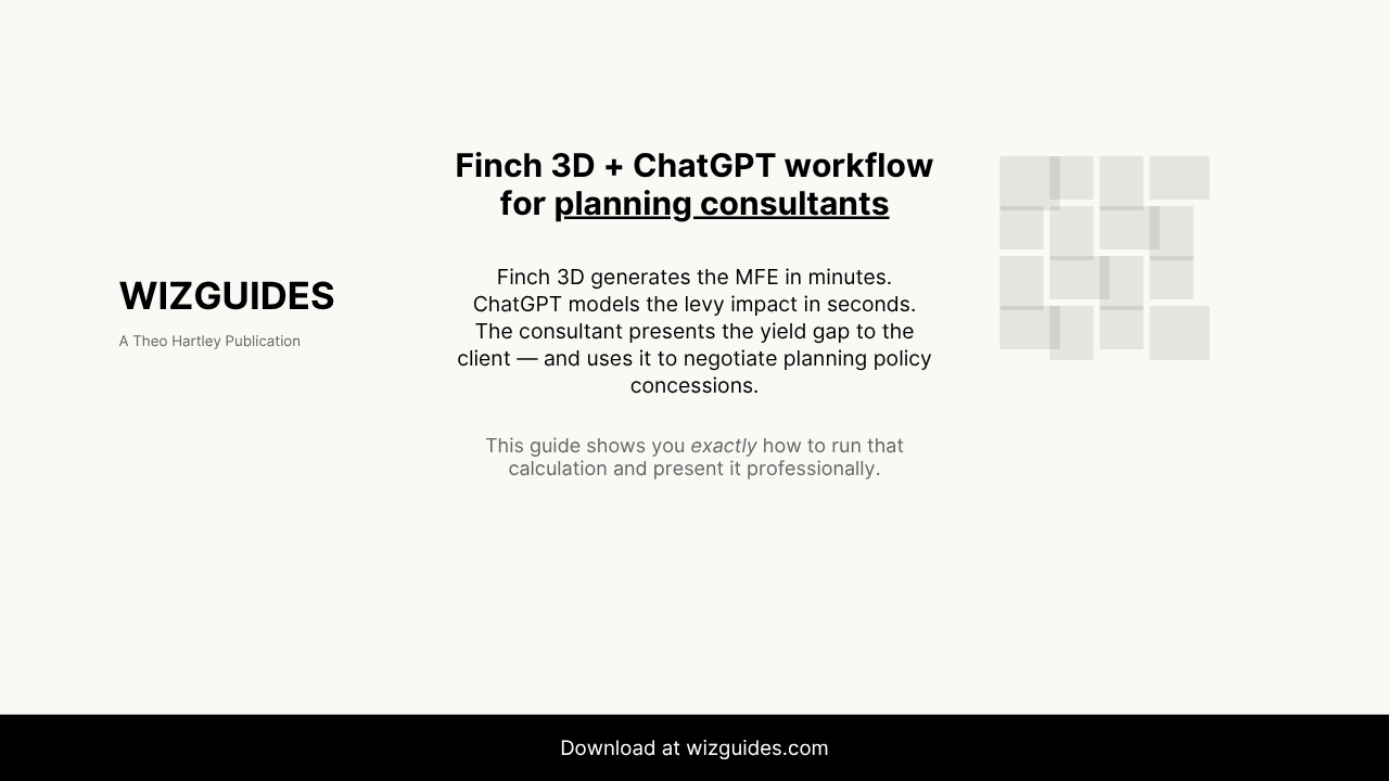 Wizguides cover image for the planning consultants AI productivity workbook