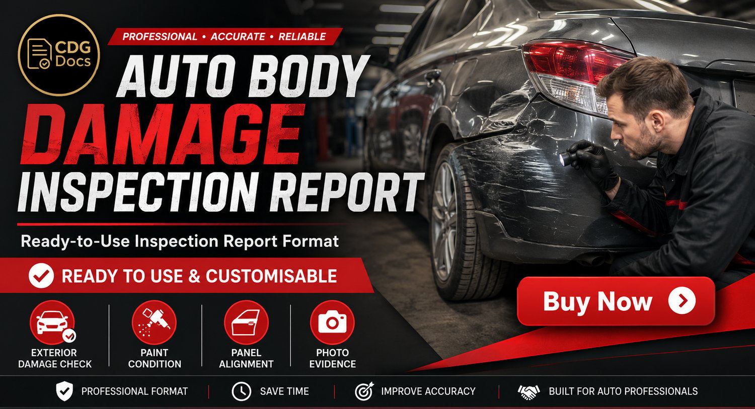 Auto Body Damage Inspection Report Format Template – Ready-to-Use ...