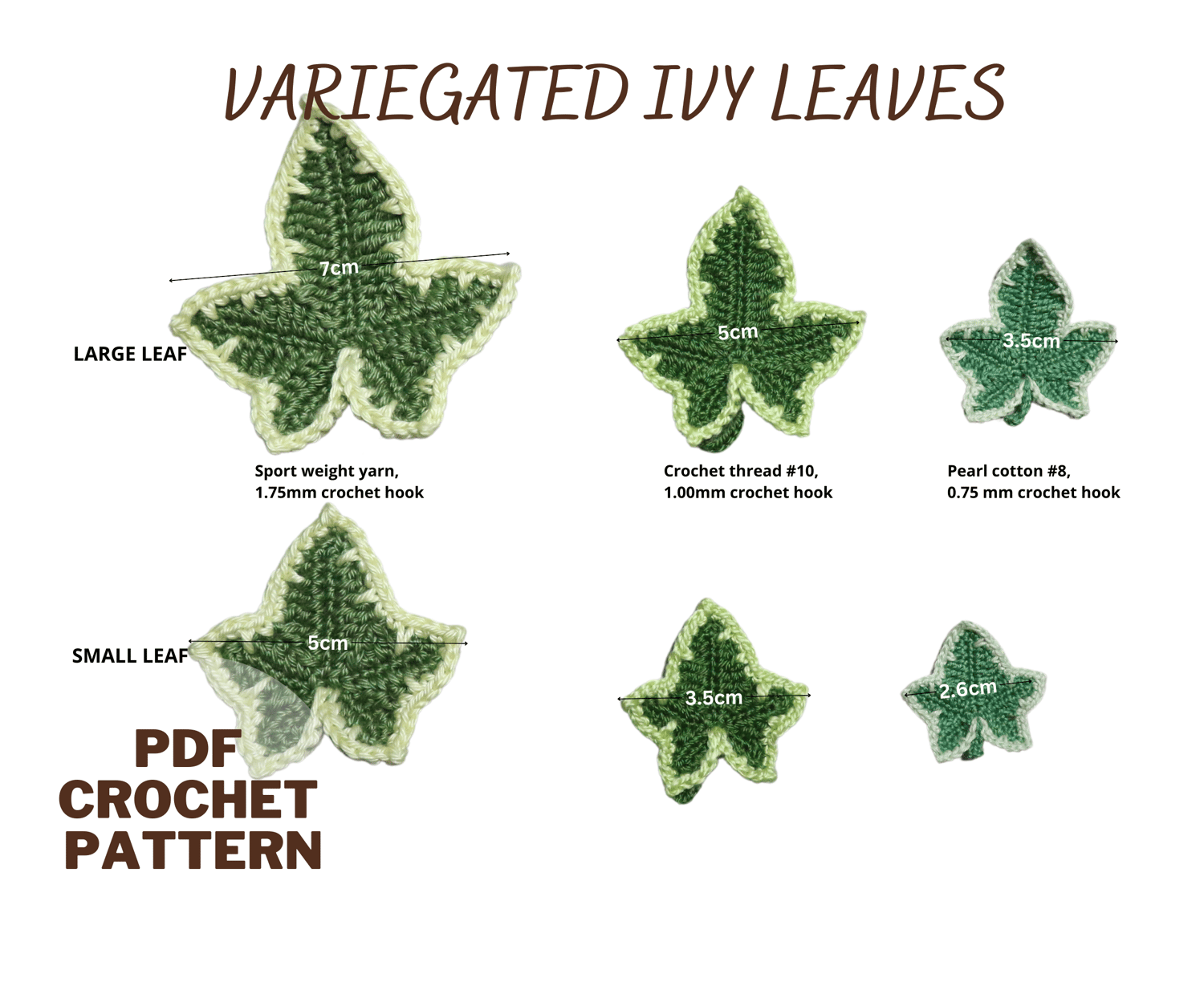 crochet Ivy leaf pattern by lalafcrochet