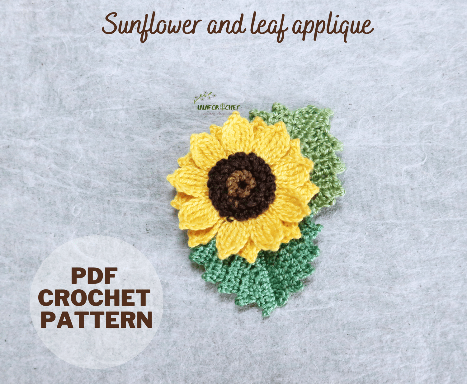 sunflower applique crochet pattern by lalafcrochet