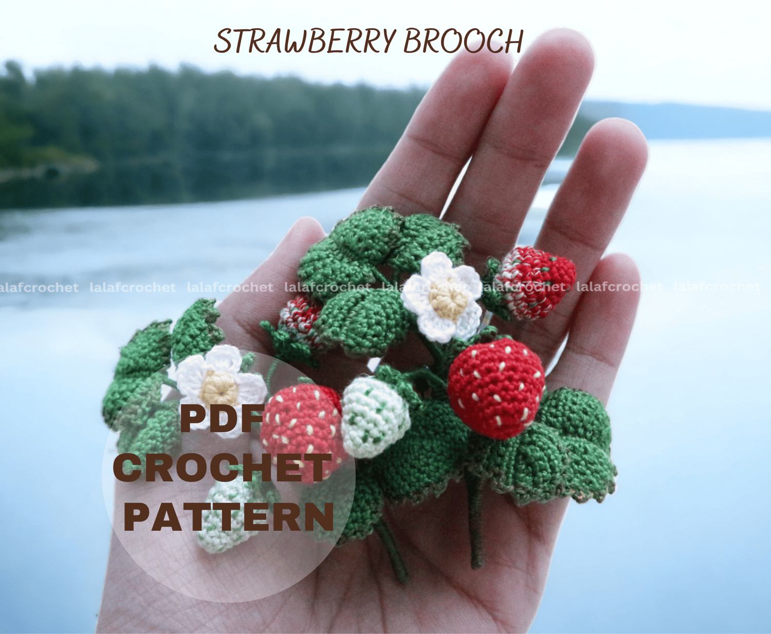 strawberry brooch crochet pattern by lalafcrochet