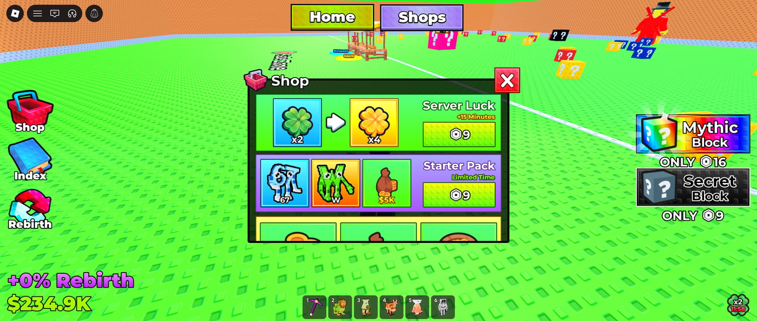Pet collection gameplay in Roblox