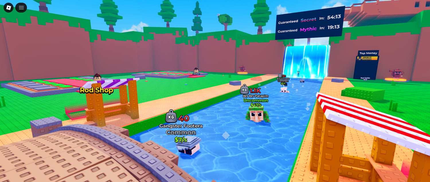 Roblox fishing simulator chaotic gameplay scene