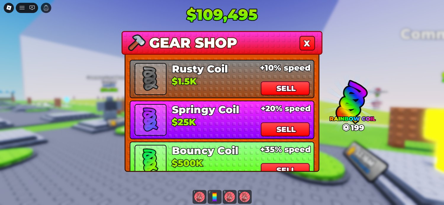 Clean modern progression interface Roblox game