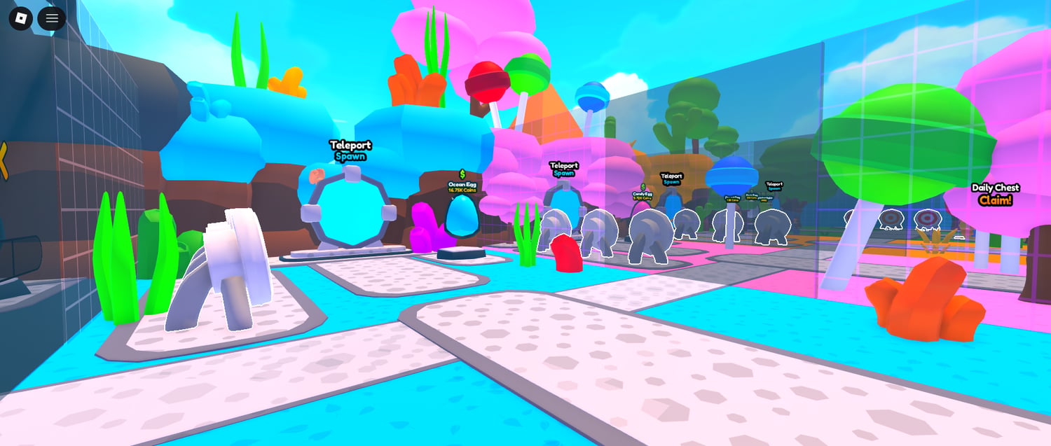 Rebirth progression menu in simulator game