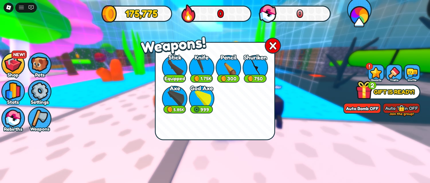 Quest progression system UI Roblox simulator