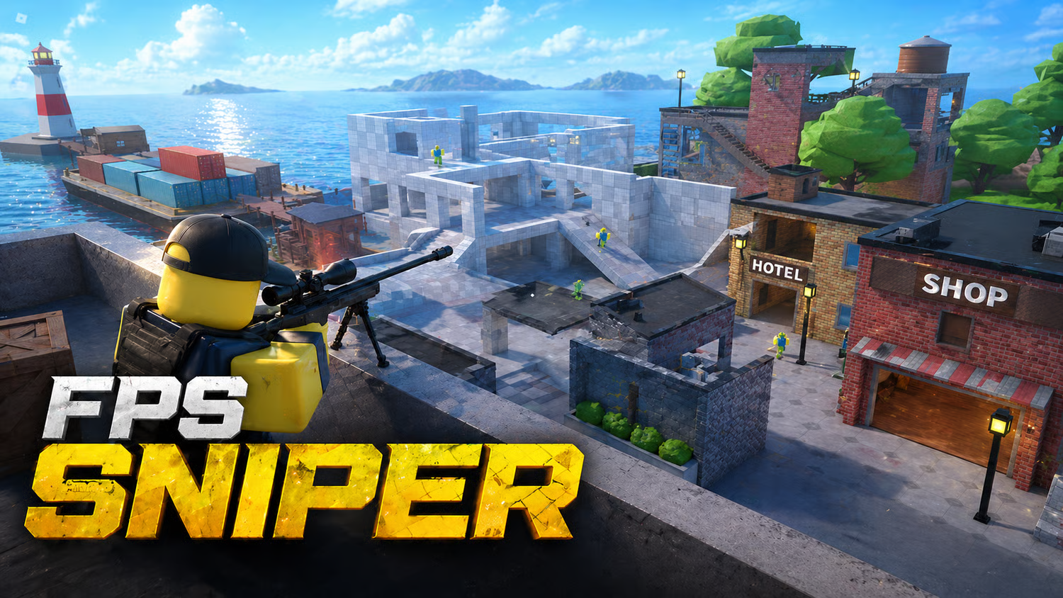 Shop and interactive location FPS environment