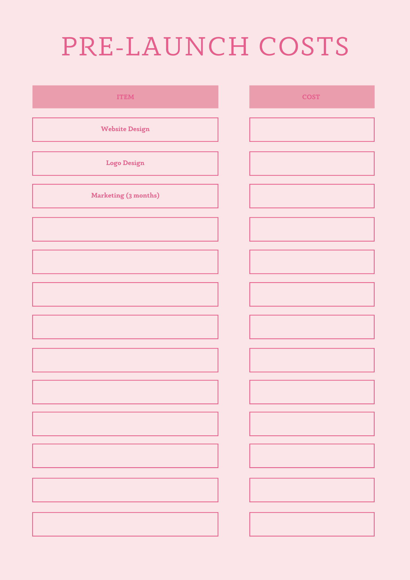 Pre-launch checklist for business essentials and website setup.