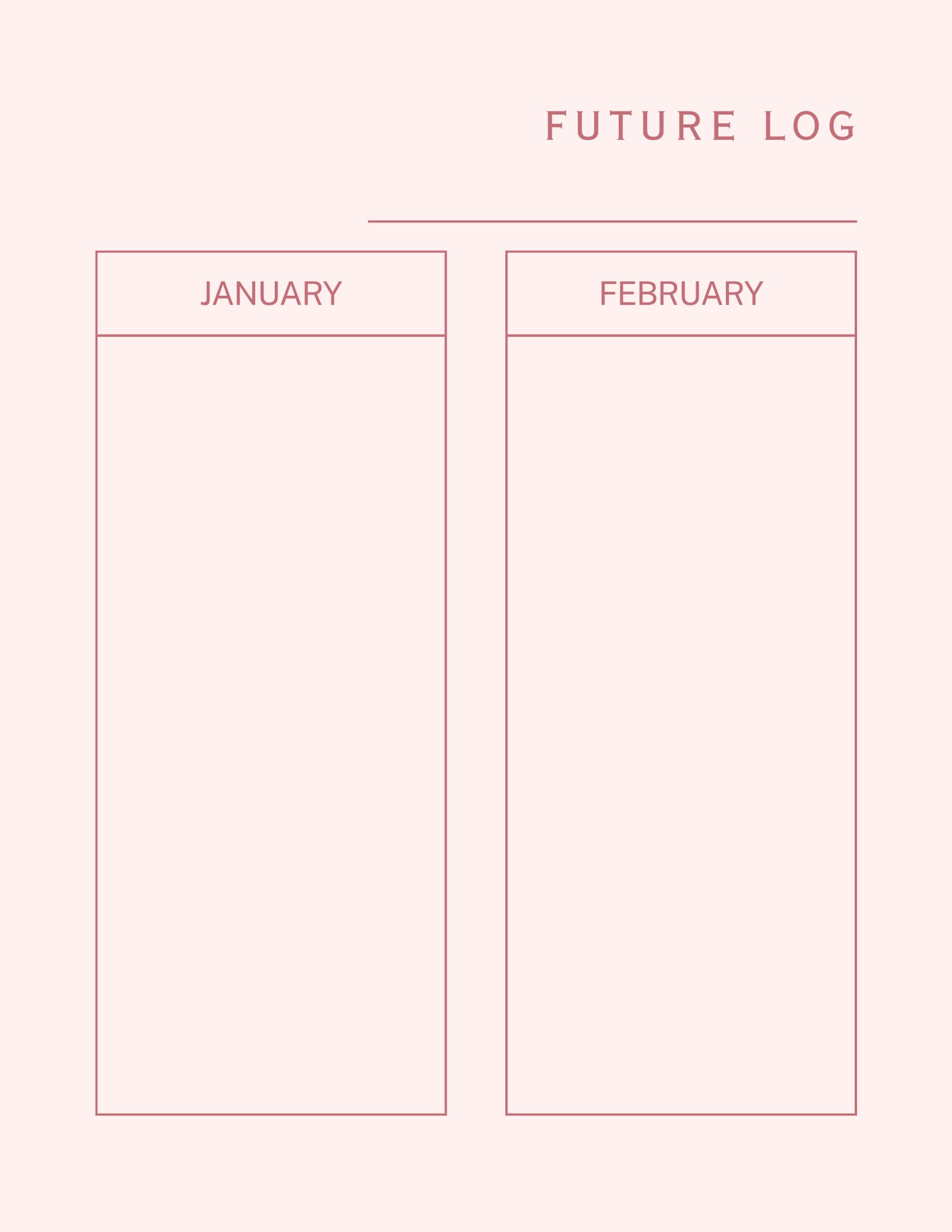 Future log spread for January and February 2026 planning