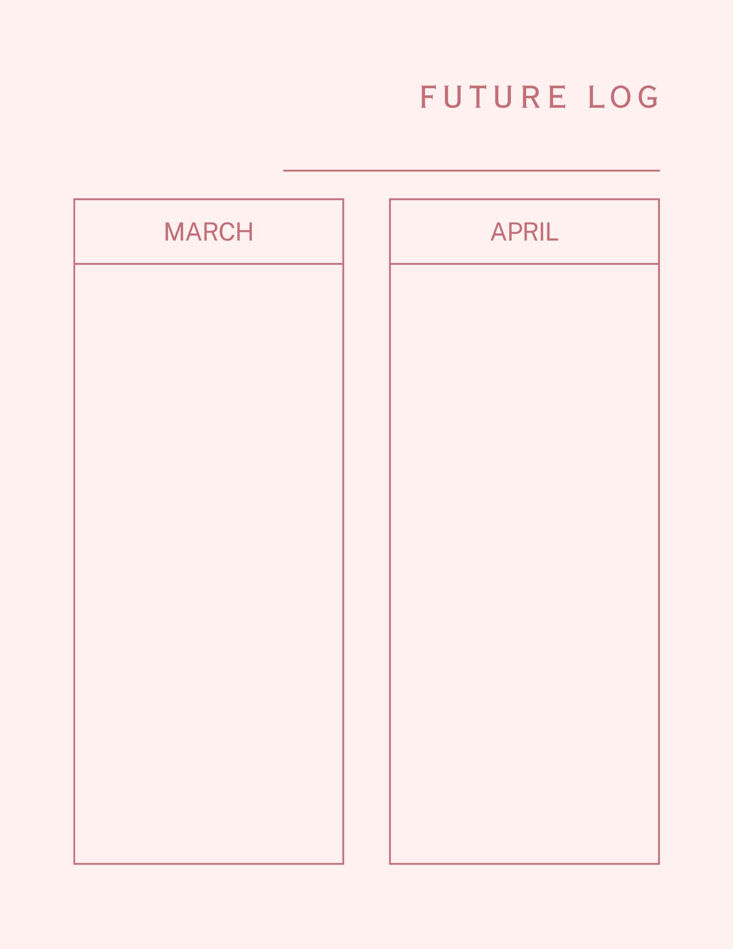 Future log spread for January and February 2026 planning