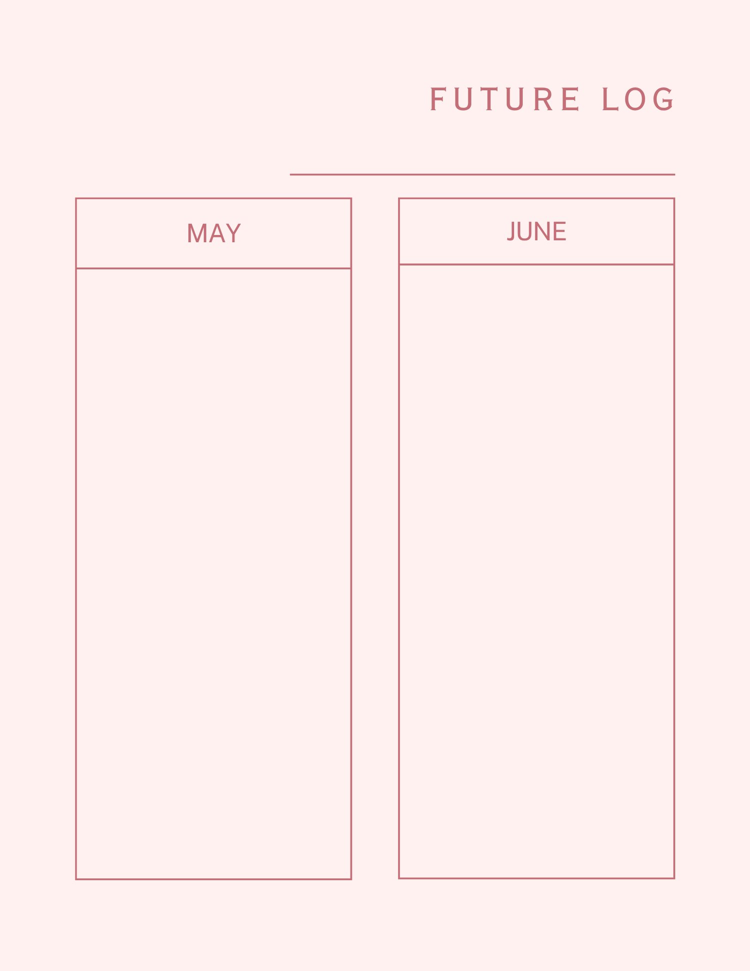 Future log spread for January and February 2026 planning