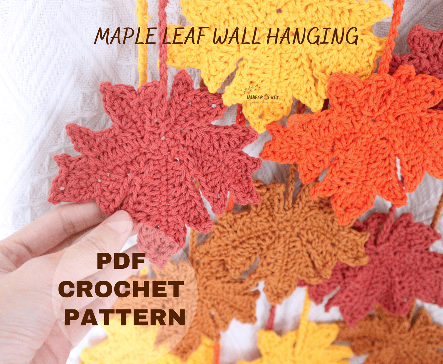 Maple leaf wall hanging crochet pattern by lalafcrochet