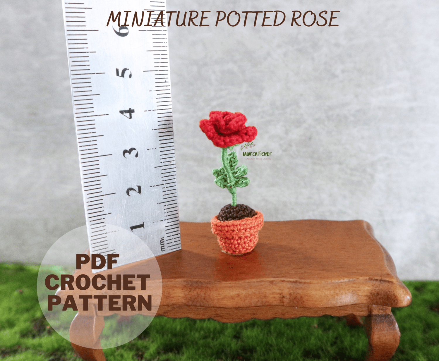 lalafcrochet crochet miniature potted flowers