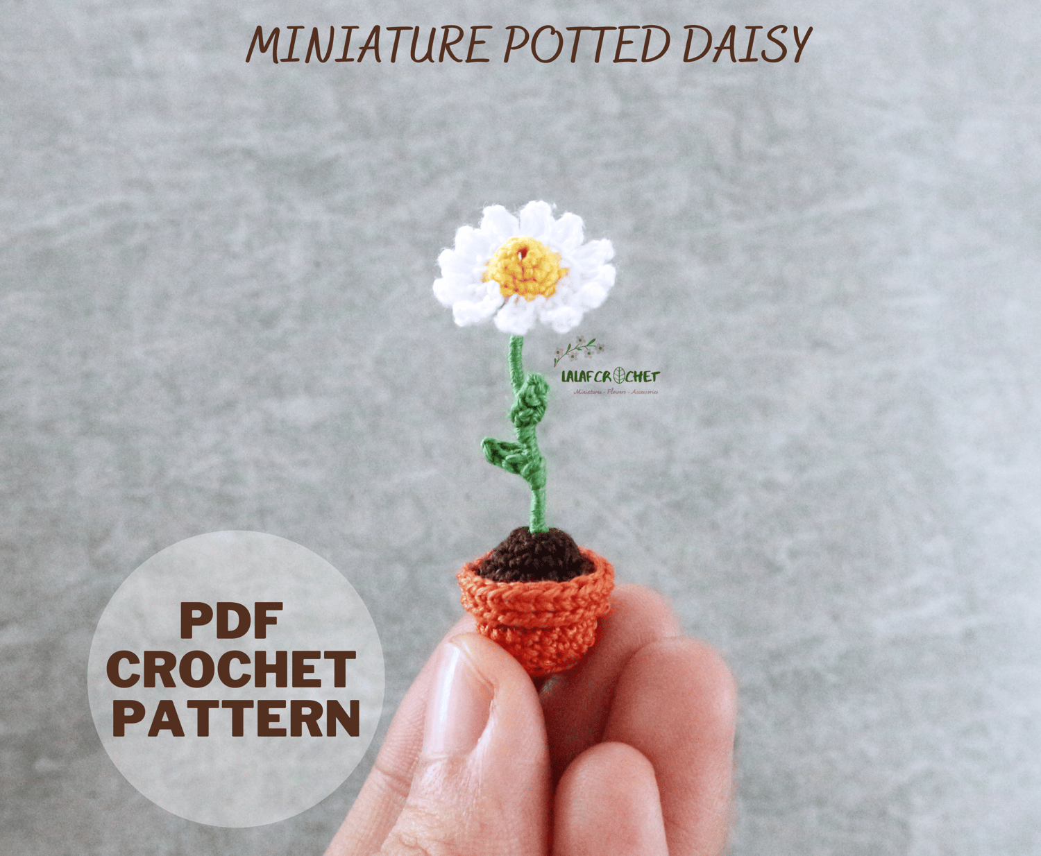 lalafcrochet crochet miniature potted flowers
