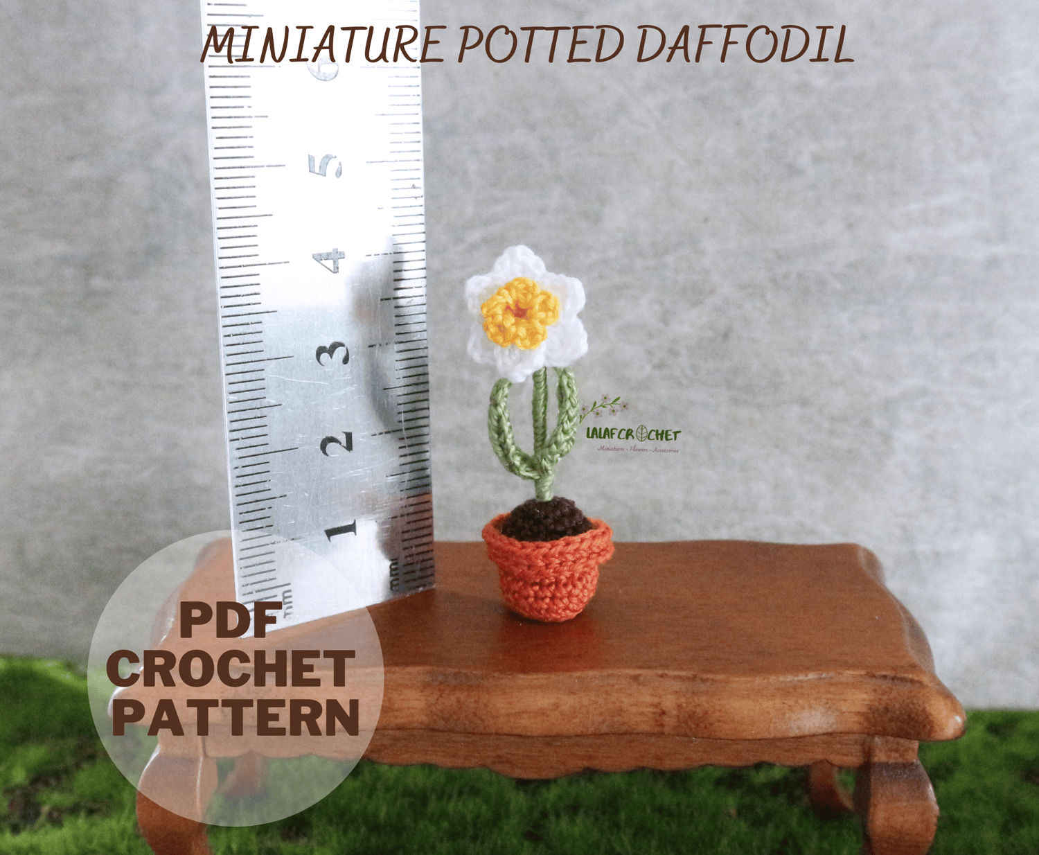 lalafcrochet crochet miniature potted flowers