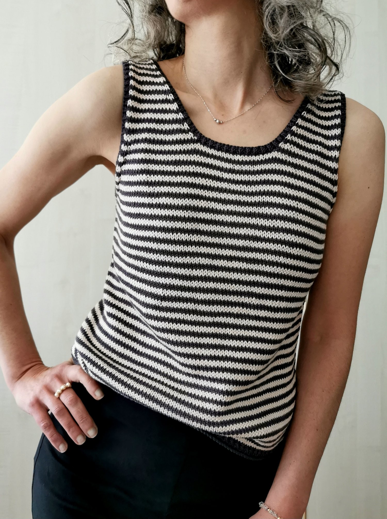 Striped Knitting summer top pattern