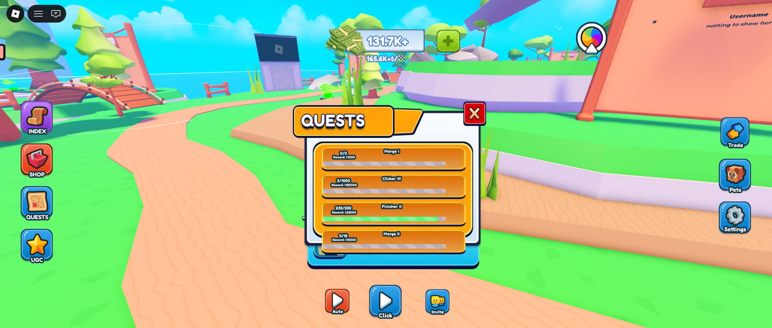 Merge-based progression gameplay Roblox
