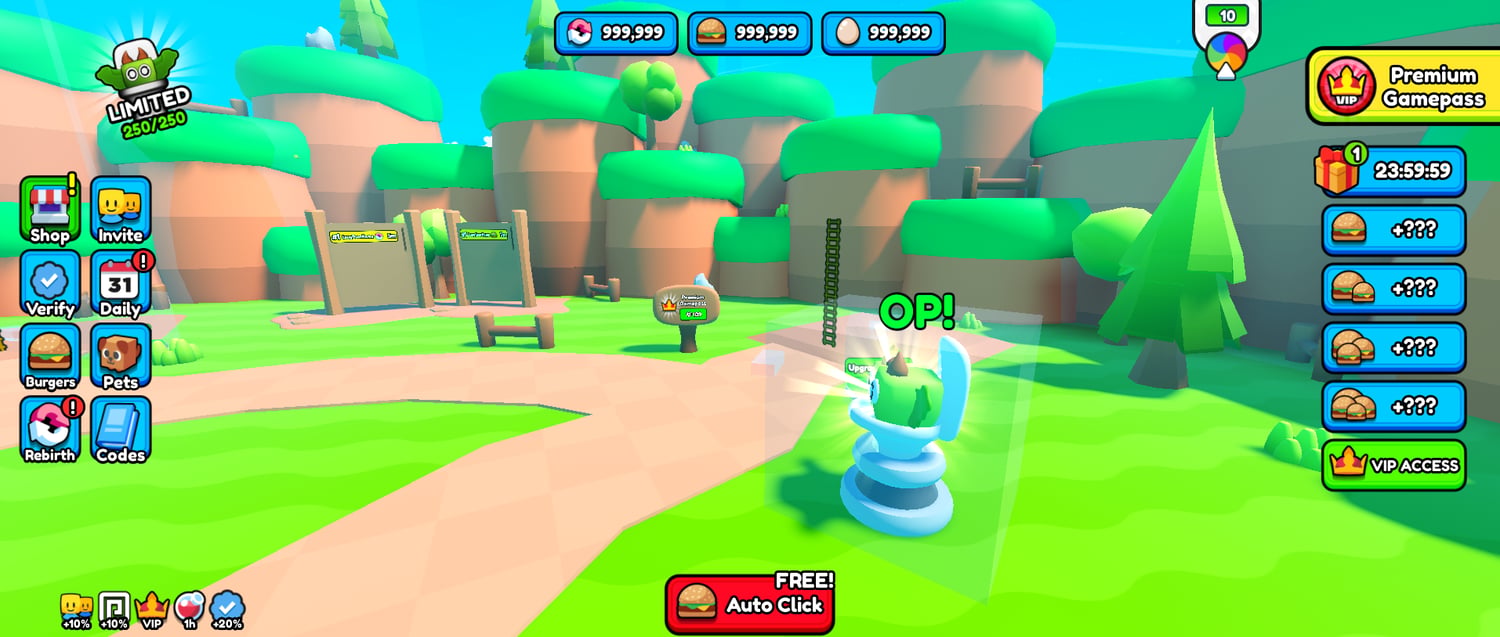 Simulator upgrade menu Roblox game