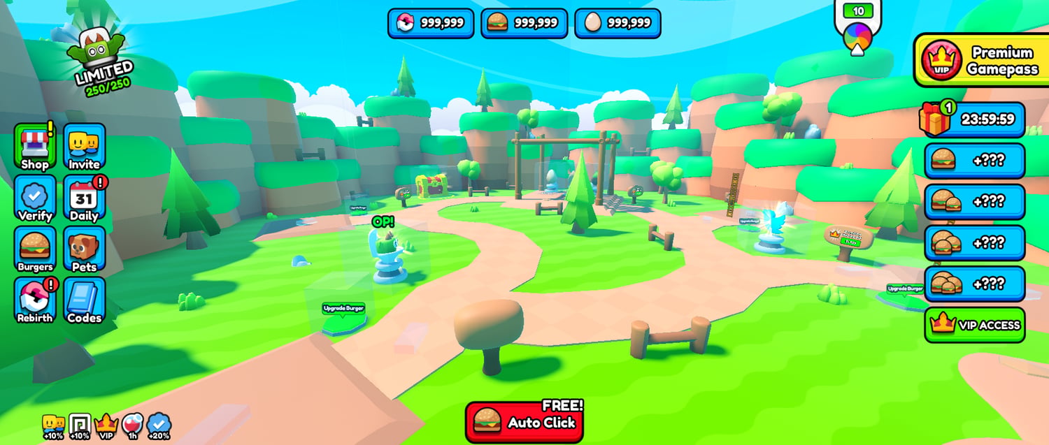 Player earning rewards through clicking