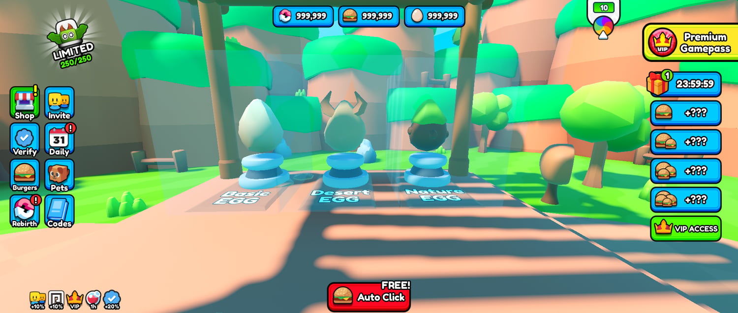 Food-themed clicking game environment