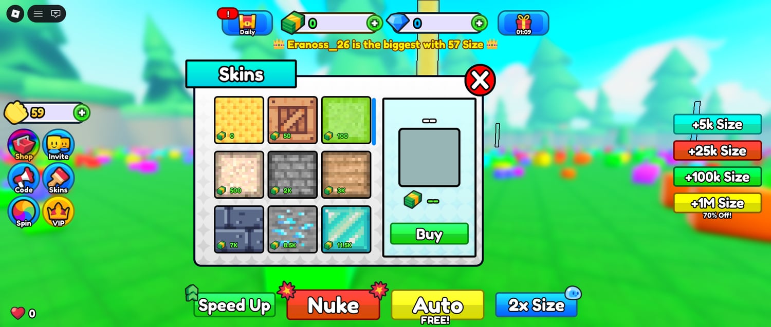 Player advancement system interface Roblox