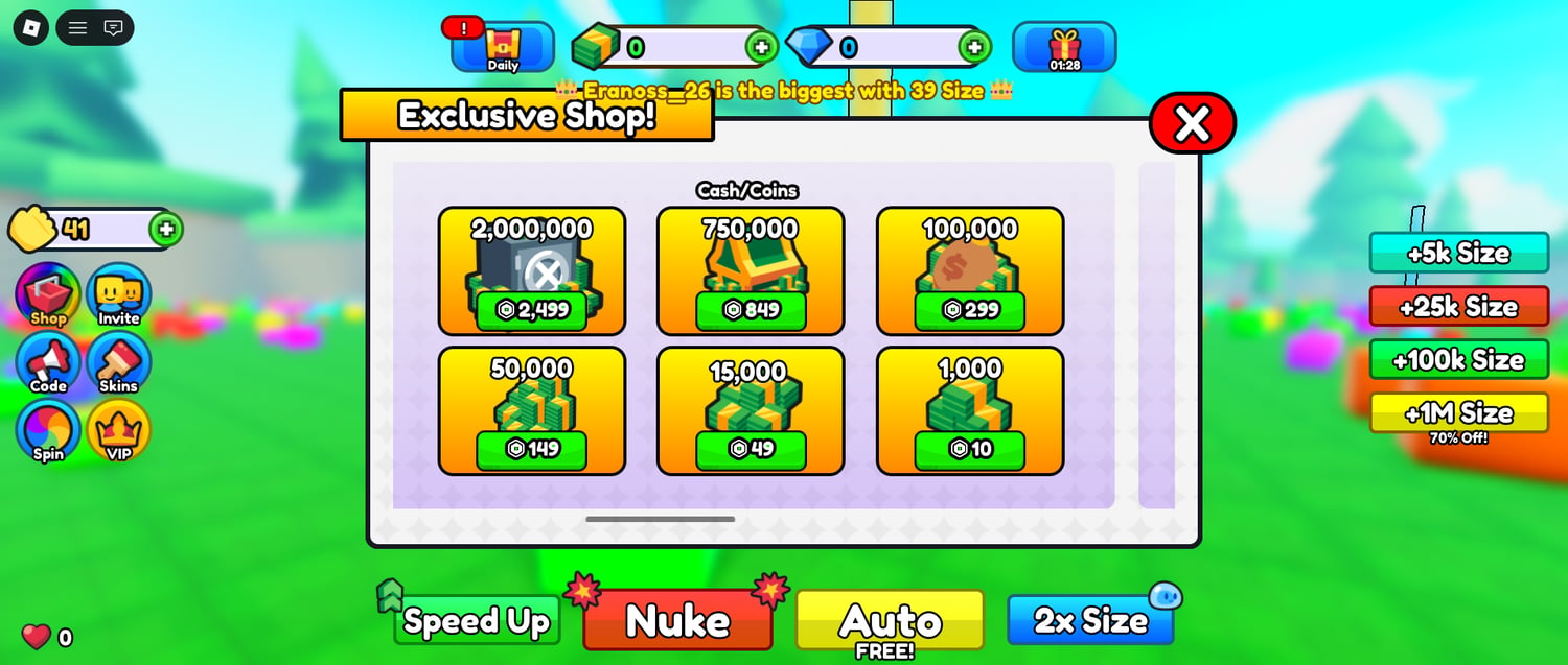 Interactive growth mechanic gameplay scene