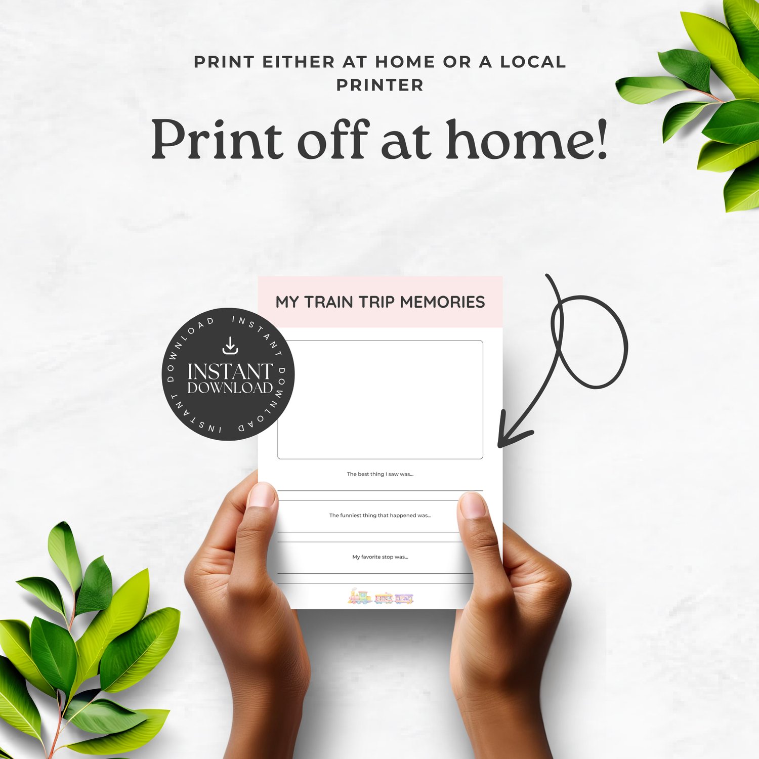 Print off at home - My Train Trip Memories