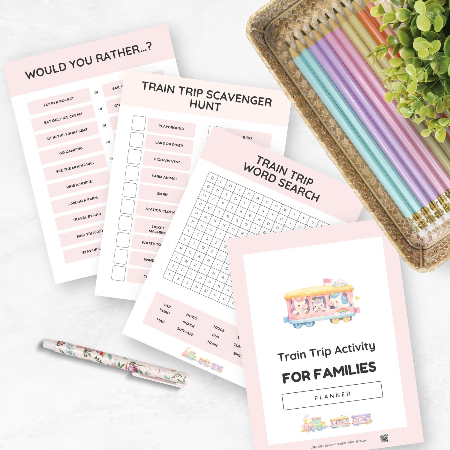 For Families Train Trip Activities Pack