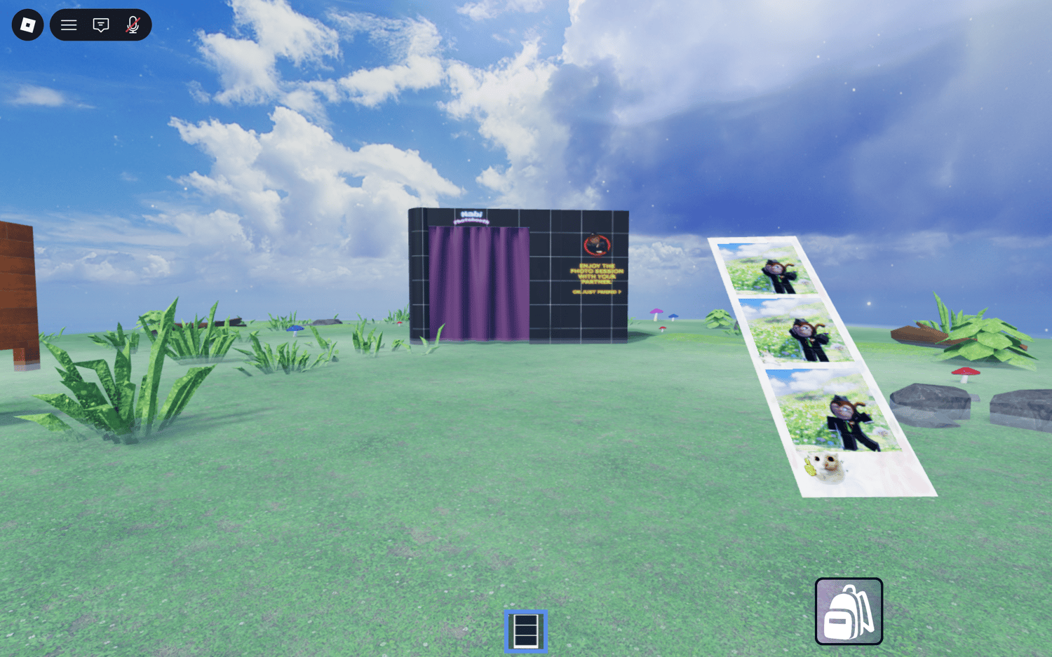 Roblox photobooth UI interface