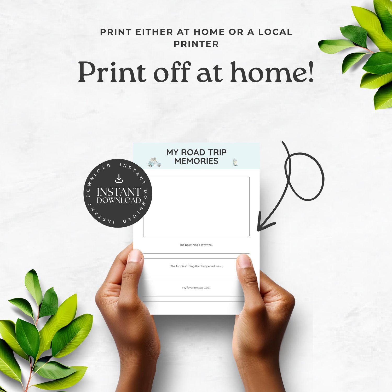 Print off at home - My Road Trip Memories