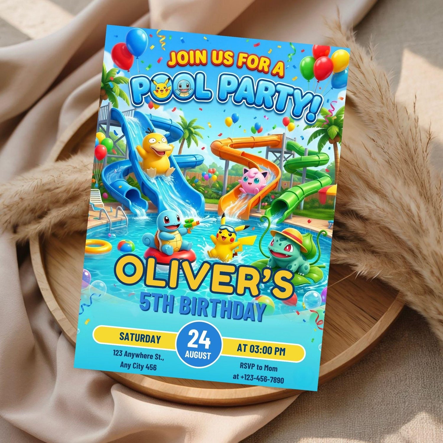 Pokemon birthday party invitation instant download template with editable text and printable format