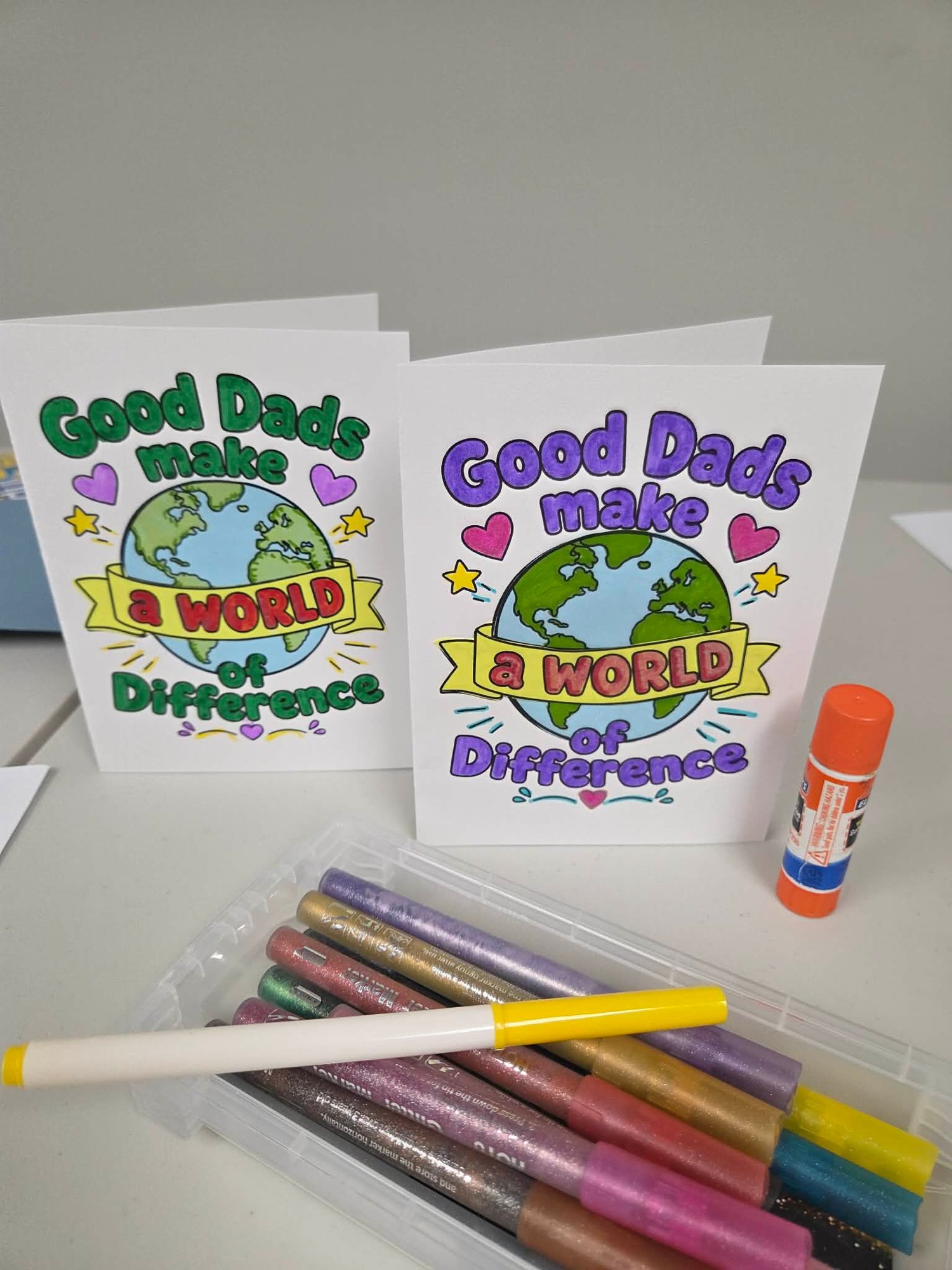 father's day cards, colored