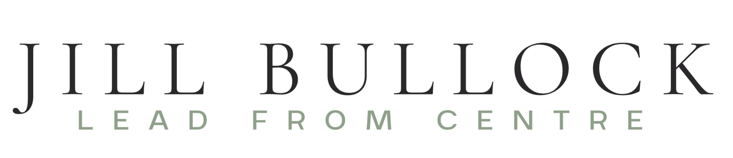 Jill Bullock logo with Lead From Centre, self-leadership and identity-level change coaching brand