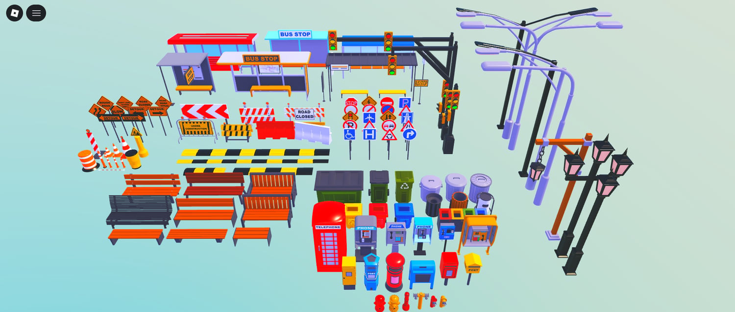 Roblox urban bus stop prop