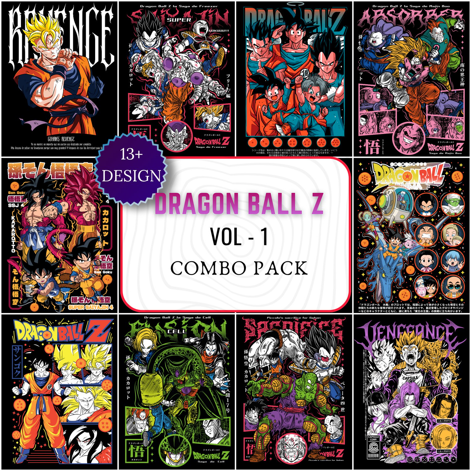 DragonBallZ, DBZ, Goku, Vegeta, Gohan, FutureTrunks, Frieza, Cell, MajinBuu, SuperSaiyan, AnimeTShirtDesign, AnimePNG, AnimeBundle, StreetwearDesign, GraphicTee, PODDesign, AnimeMerch, EditableFile, DigitalDownload, MangaArt