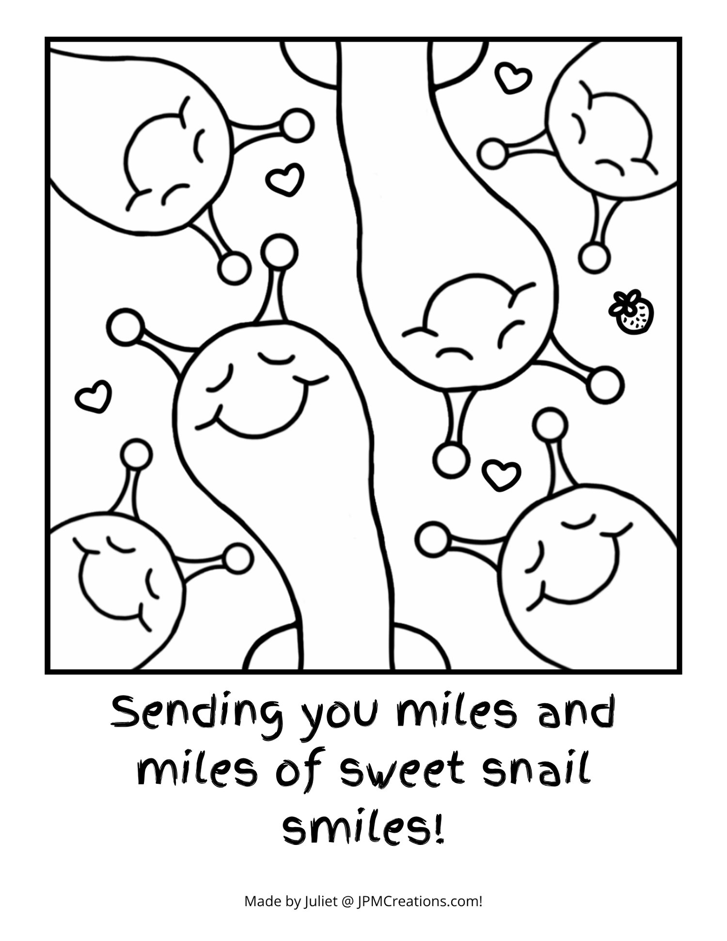 Cute Snail And Friends Miles Of Smiles Coloring Page