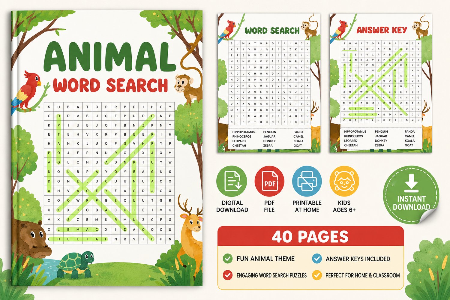 animals word search