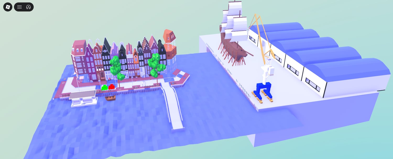 Roblox low poly Dutch town street