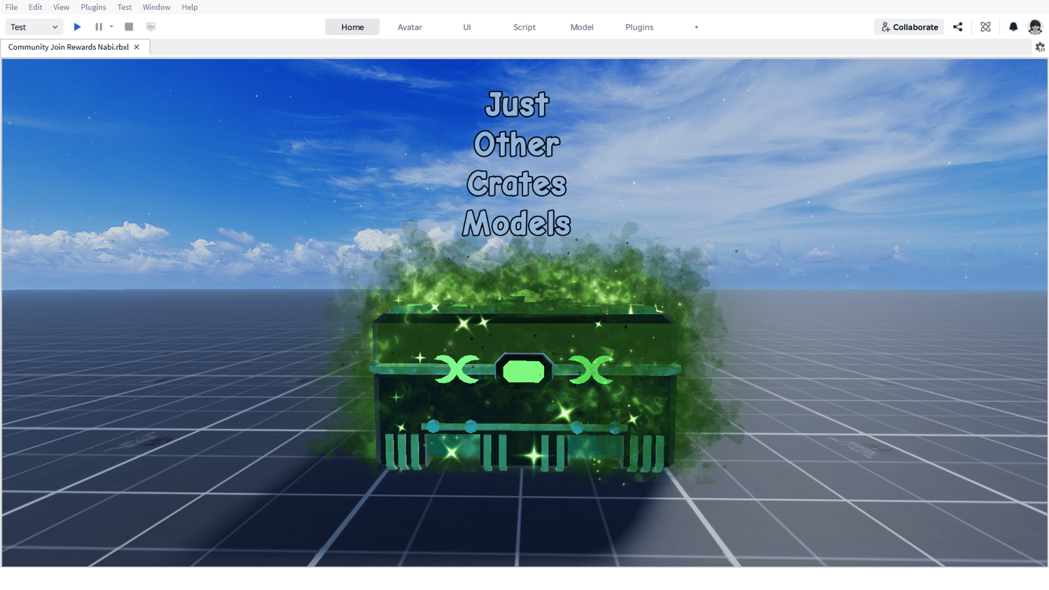 Roblox animated reward box UI