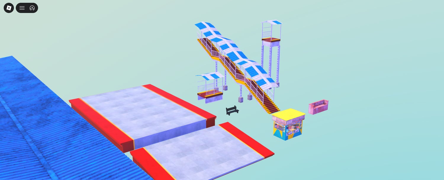 Roblox train station benches props
