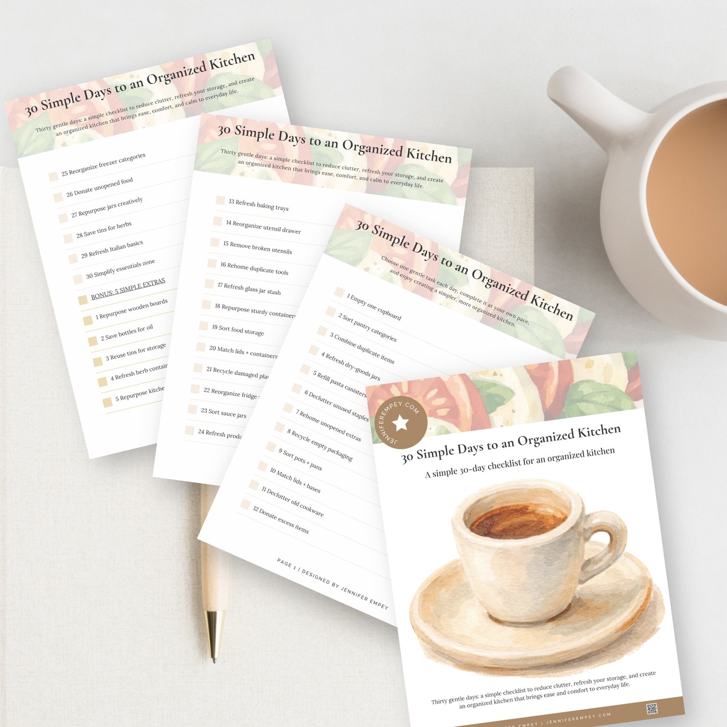 30 Simple Days to an Organized Kitchen - Checklist Printable