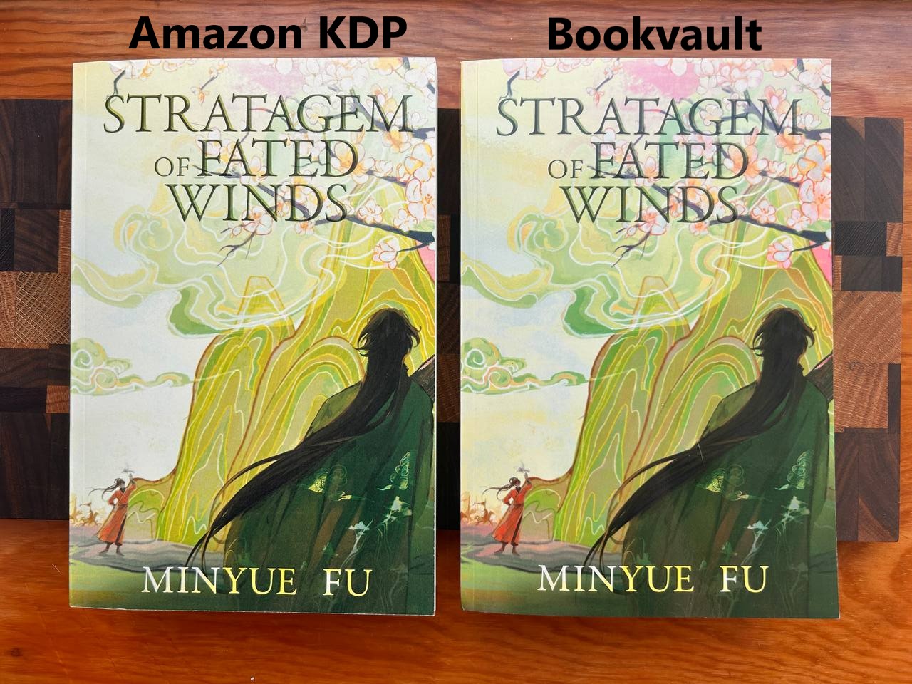 Amazon vs. Bookvault print editions, front
