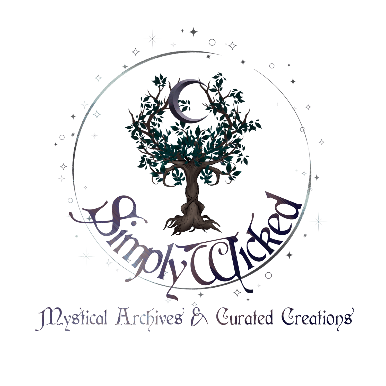 This is a logo with a celtic or druidic tree with a crescent moon.  It is a logo for an Oracle shop