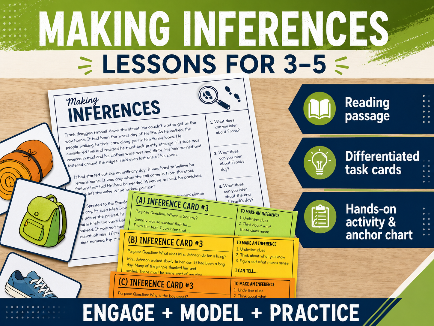 Making Inferences Lesson | Inferencing Passages, Anchor Chart & Graphic Organizer