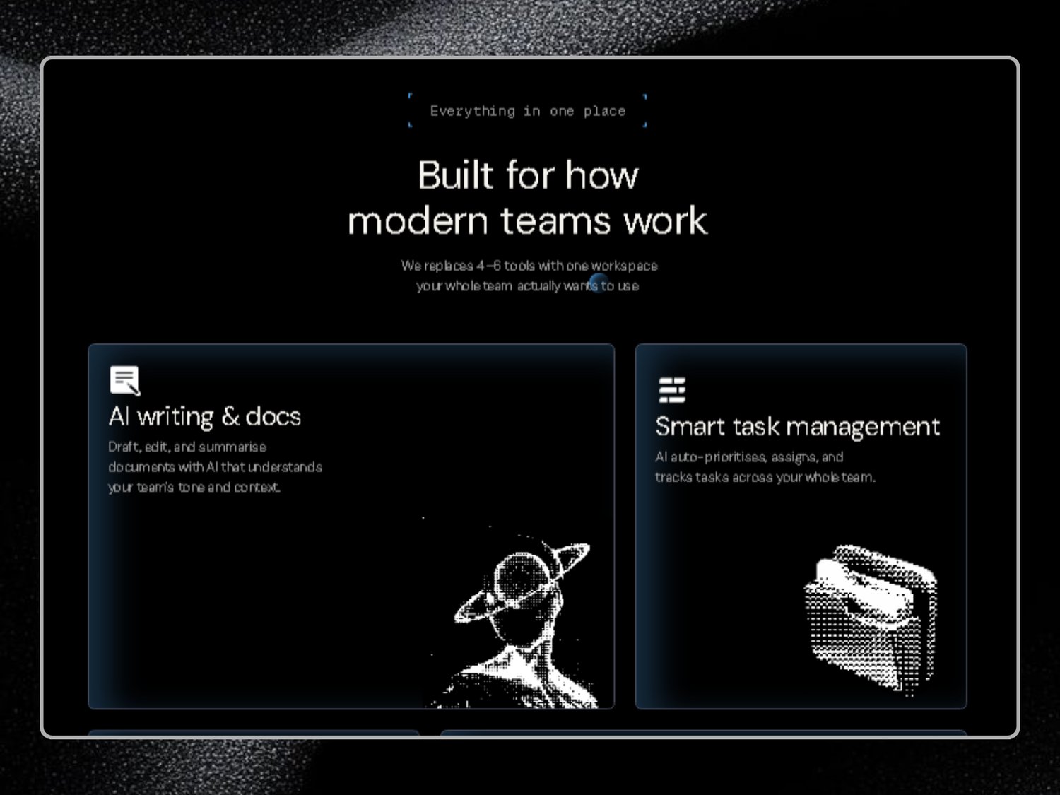an about section of a saas website template made in framer