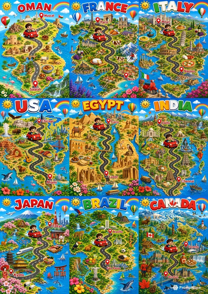 Create Fun Road Trip Maps for Kids with AI: The Ultimate Prompt for Educational Printables