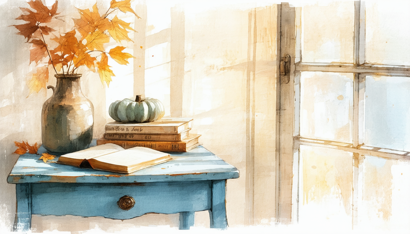 Cozy sketchy workspace with notebook and pencils, reflecting slow living, simple routines, and gentle reset planner vibes.