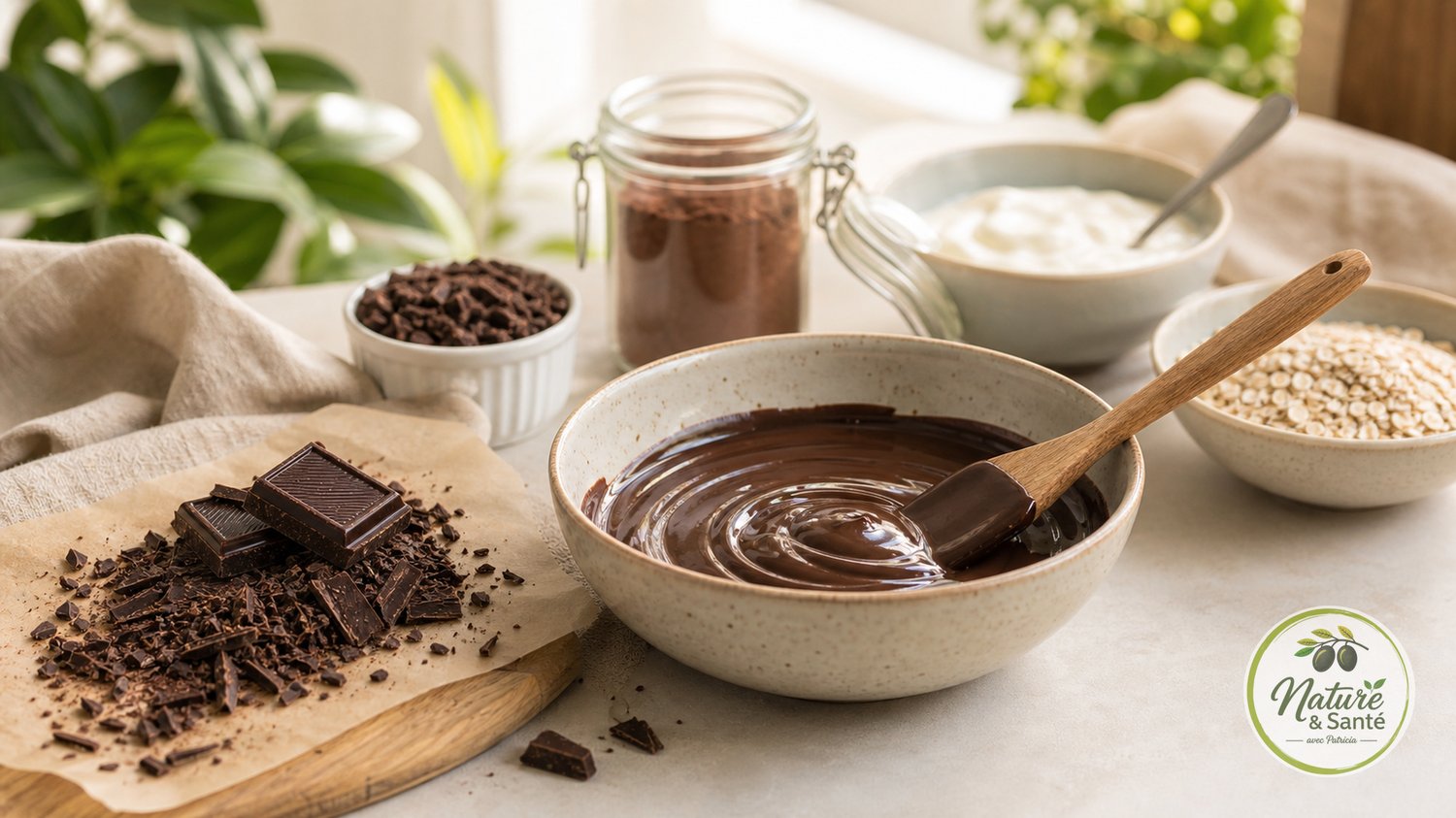Chocolat noir, cacao, fondu et rapé